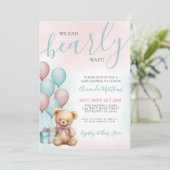 We Can Bearly Wait Bear Baby Shower 招待状 (スタンド正面)