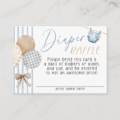 We Can Bearly Wait Bear Baby Shower Diaper Raffle エンクロージャーカード (正面)