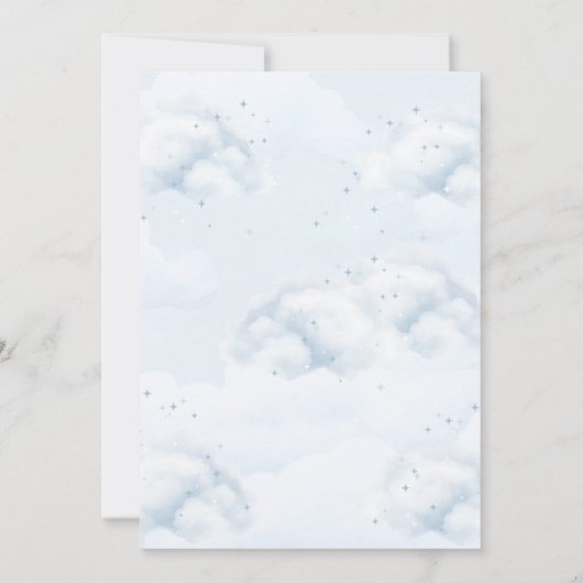 We can Bearly Wait! Bear Blue Balloon Baby Shower 招待状 (裏面)