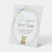 We Can Bearly Wait Bear Diaper Raffle Baby Shower 台座サイン (正面)