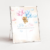 We Can Bearly Wait Bear Gender Reveal Sign ポスター