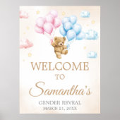 We Can Bearly Wait Bear Gender Reveal Welcome Sign ポスター (正面)