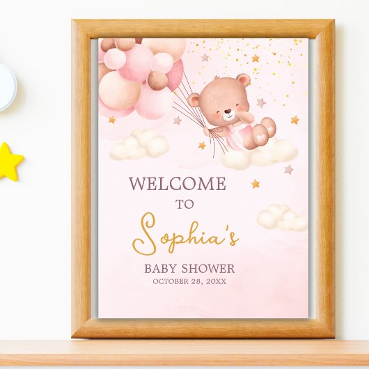 We Can Bearly Wait, Bear Girl Baby Shower ポスター