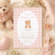 We Can Bearly Wait Bear Girl Baby Shower 