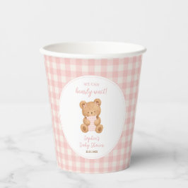 We Can Bearly Wait Bear Girl Baby Shower 紙コップ