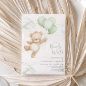 We can Bearly Wait! Bear Sage Balloon Baby Shower 招待状