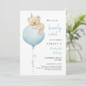 We Can Bearly Wait Beary First 1st Birthday 招待状 (スタンド正面)
