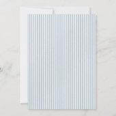 We Can Bearly Wait blue bow Boy Baby Shower 招待状 (裏面)