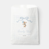 We Can Bearly Wait Blue Teddy Bear Baby Shower フェイバーバッグ (正面)