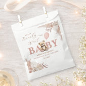 We Can Bearly Wait Boho Pink Teddy Bear フェイバーバッグ (クリップ留めされた状態)