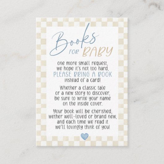 We Can Bearly Wait Books for Baby Boy Shower エンクロージャーカード (正面)