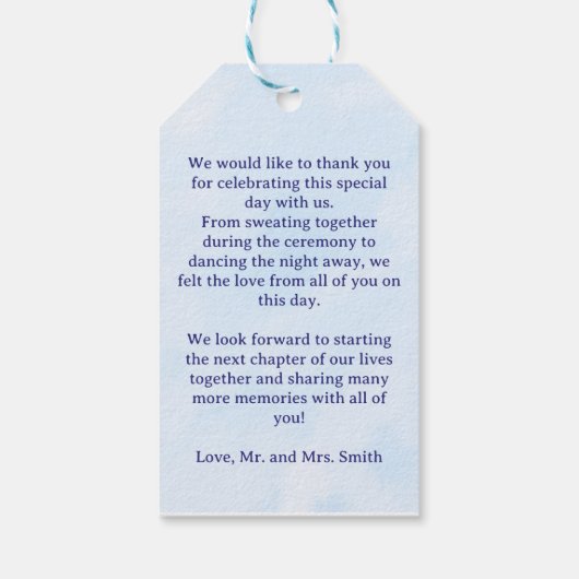 We Can Bearly Wait , Boy Baby Shower ギフトタグ (裏面)