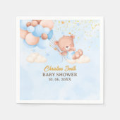 We Can Bearly Wait , Boy Baby Shower スタンダードカクテルナプキン (正面)