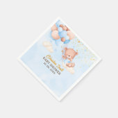 We Can Bearly Wait , Boy Baby Shower スタンダードカクテルナプキン (角)