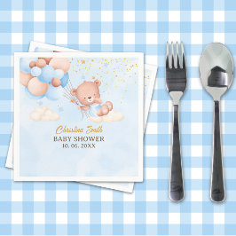 We Can Bearly Wait , Boy Baby Shower スタンダードカクテルナプキン
