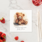 We Can Bearly Wait Boy Baby Shower スタンダードカクテルナプキン (インサイチュ)