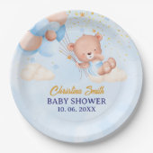 We Can Bearly Wait , Boy Baby Shower ペーパープレート (正面)