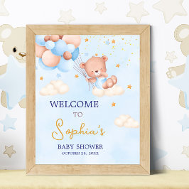 We Can Bearly Wait, Boy Baby Shower ポスター