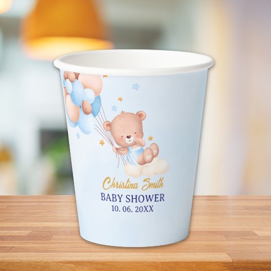 We Can Bearly Wait , Boy Baby Shower 紙コップ