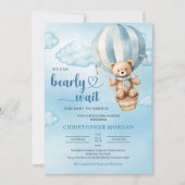 We can bearly wait boy baby shower invitation 招待状 (正面)
