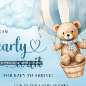 We can bearly wait boy baby shower invitation 招待状