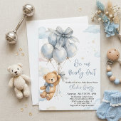 We Can Bearly Wait Boy Baby Shower Invitation 招待状