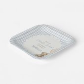 We Can Bearly Wait Boy Teddy Bear Baby Shower ペーパープレート (傾斜あり)