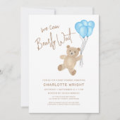 We Can Bearly Wait Boy's Baby Shower 招待状 (正面)
