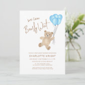 We Can Bearly Wait Boy's Baby Shower 招待状 (スタンド正面)