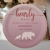 We Can Bearly Wait Cute Bear Baby Shower  ペーパープレート