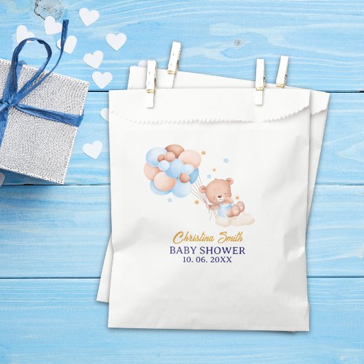 We Can Bearly Wait ,Cute Bear Baby Shower boy フェイバーバッグ