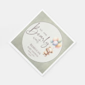 We can bearly wait cute bear balloon baby shower スタンダードランチョンナプキン (角)
