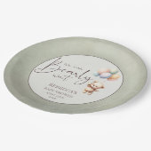 We can bearly wait cute bear balloon baby shower ペーパープレート (アングル)