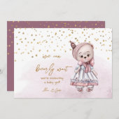 We Can Bearly Wait Cute Stuffed Animal Pregnancy 案内状 (正面/裏面)