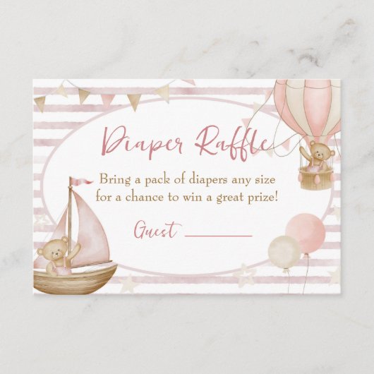 We Can Bearly Wait Diaper Raffle Card エンクロージャーカード (正面)