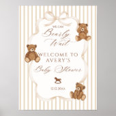 We Can Bearly Wait Elegant Baby Shower ポスター (正面)