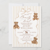 We Can Bearly Wait Elegant Baby Shower 招待状 (正面)