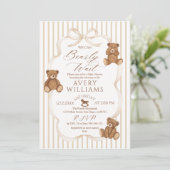 We Can Bearly Wait Elegant Baby Shower 招待状 (スタンド正面)