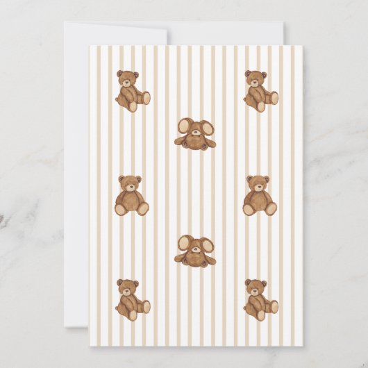 We Can Bearly Wait Elegant Baby Shower 招待状 (裏面)