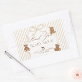 We Can Bearly Wait Elegant Baby Shower 長方形シール (封筒)