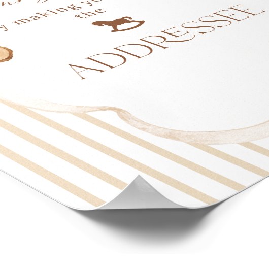 We Can Bearly Wait Elegant Baby Shower addressee ポスター (角)