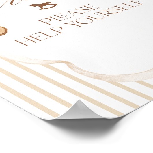 We Can Bearly Wait Elegant Baby Shower drink bar ポスター (角)