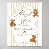 We Can Bearly Wait Elegant Baby Shower Favors ポスター (正面)