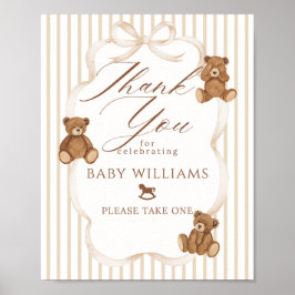 We Can Bearly Wait Elegant Baby Shower Favors ポスター