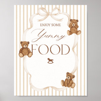 We Can Bearly Wait Elegant Baby Shower food ポスター