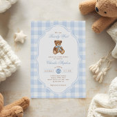 We Can Bearly Wait Elegant Teddy Bear Baby Shower 招待状