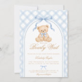 We Can Bearly Wait Elegant Teddy Bear Baby Shower 招待状 (正面)