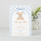 We Can Bearly Wait Elegant Teddy Bear Baby Shower 招待状 (スタンド正面)