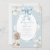 We Can Bearly Wait Floral Whimsical Baby Shower 招待状 (正面)