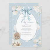We Can Bearly Wait Floral Whimsical Baby Shower 招待状 (正面/裏面)